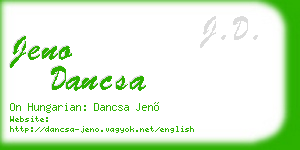 jeno dancsa business card