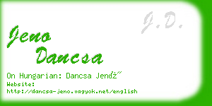 jeno dancsa business card